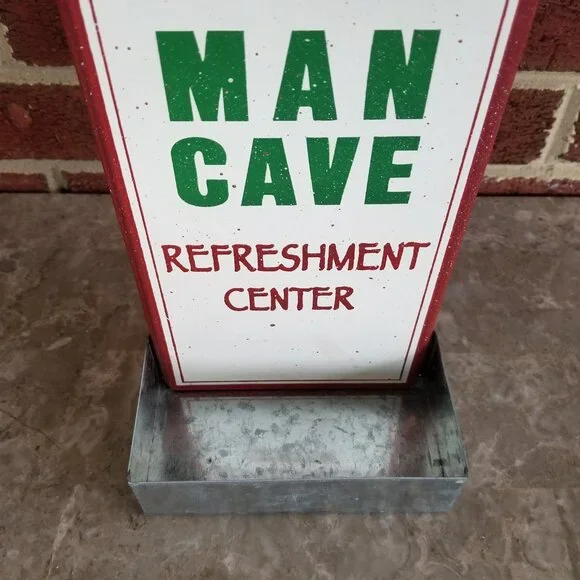 'Man Cave Refreshment Center' Bottle Opener/Cap Catcher Wall Sign Panel - Picture 8 of 12